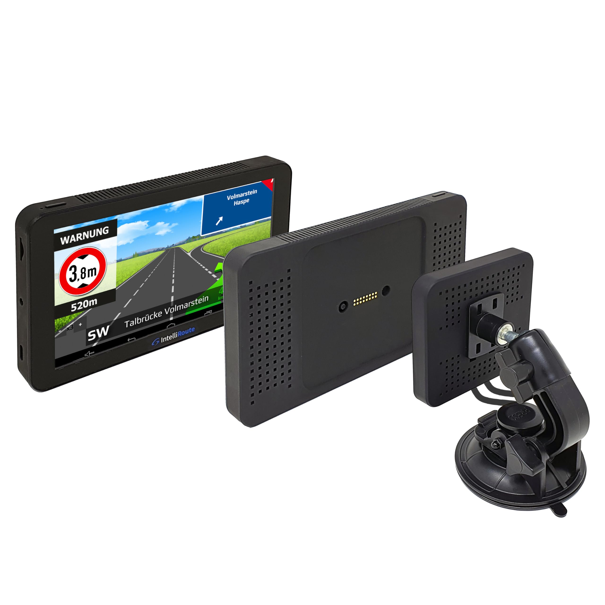 CARGUARD IntelliRoute TR8040 PRO LKW- Navigationssystem mit aktiver Magnethalterung, WLAN-Updates, Rückfahrkamera-IN, LKW-Parkplätzen, Livestauwarner