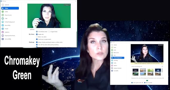 Large Spring-Powered Roll-Up/Pull-Down Background Before & After (Kelly Green (Chromakey))