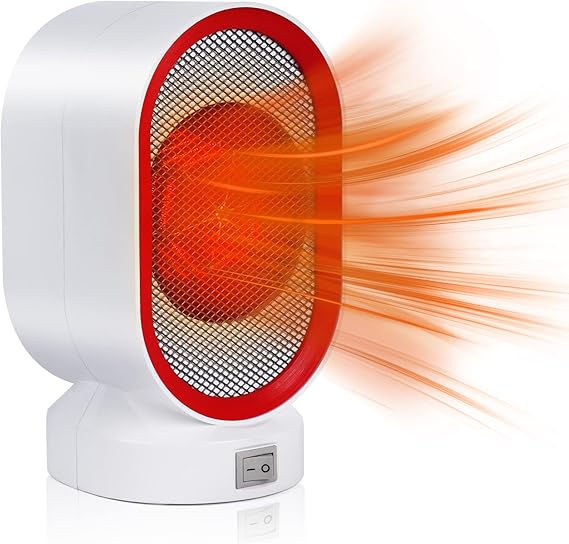 Kaket 400W Mini Electric Fan Heater, Portable Mini Heater with Overheat