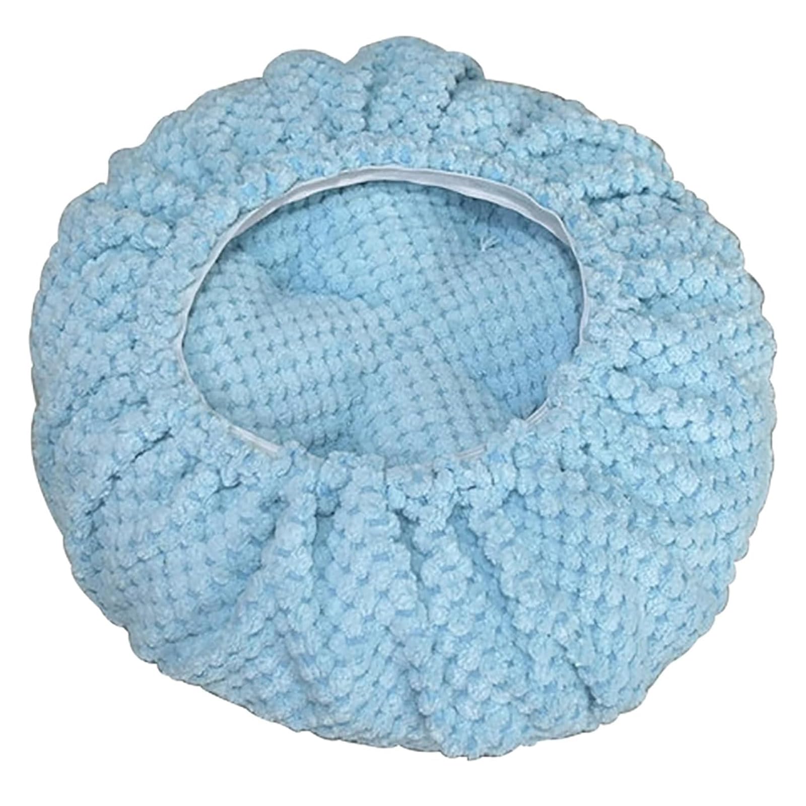 Round Chair Cushion Non Slip Chair Pads 6cm Thick Round Stool Seat Cushions Solid Color Futon Pillow Floor Meditation Pad (Light Blue, Diameter:25cm(10inch))