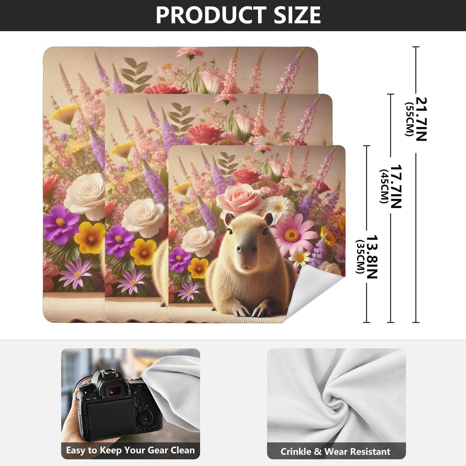 Joko Ivery Capybara Flowers Self-adhesive Cloth 17.7