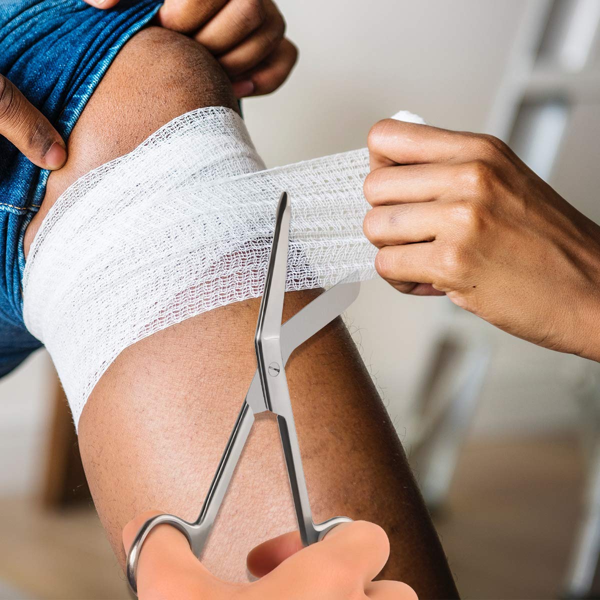 Healifty, Forbici chirurgiche per uso medico in acciaio inossidabile, 14 cm, per infermieri, primo soccorso, bendaggi e utilizzo a casa
