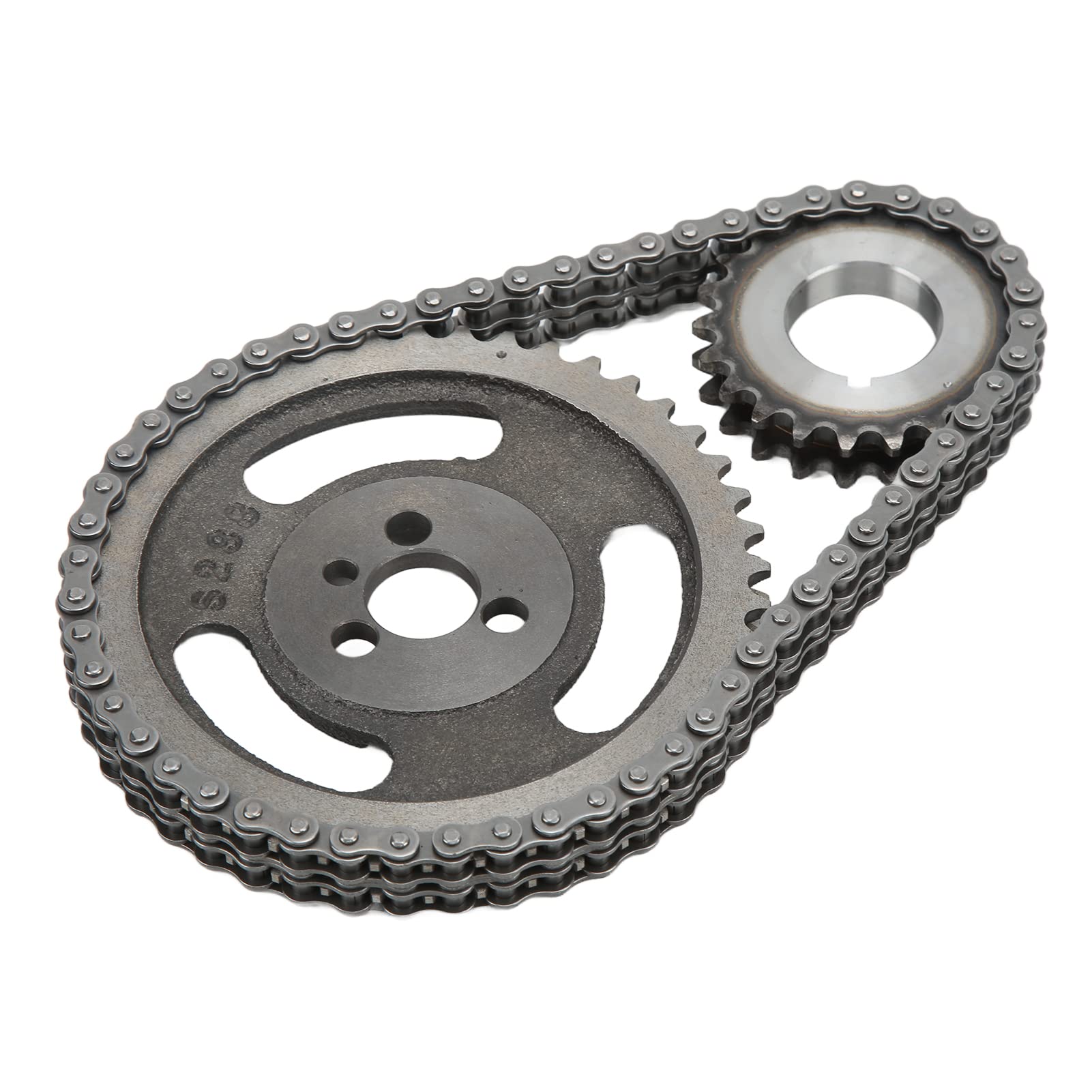 Ausla Set Catena di Distribuzione Catena di Distribuzione a Doppio Rullo in Acciaio e Ghisa Pignone a 3 Chiavette per Manovella Adatto per 283 305 327 350 383 400 Motore Laterale