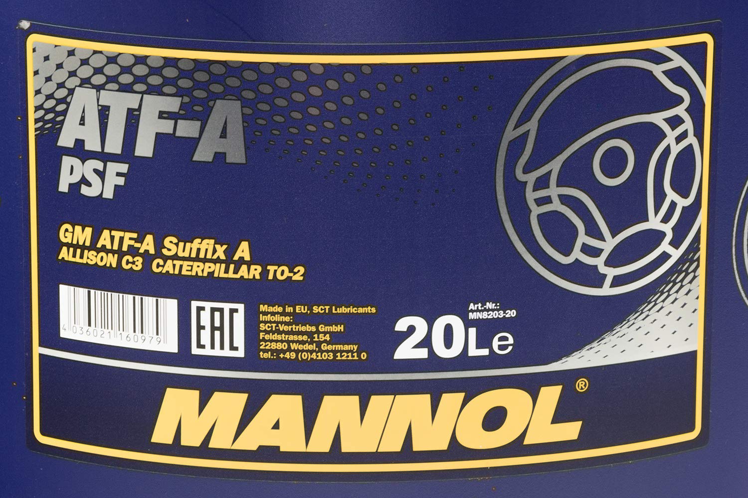 Hydraulikflüssigkeit Servoöl MANNOL ATF-A PSF 20 Liter inkl. Auslasshahn