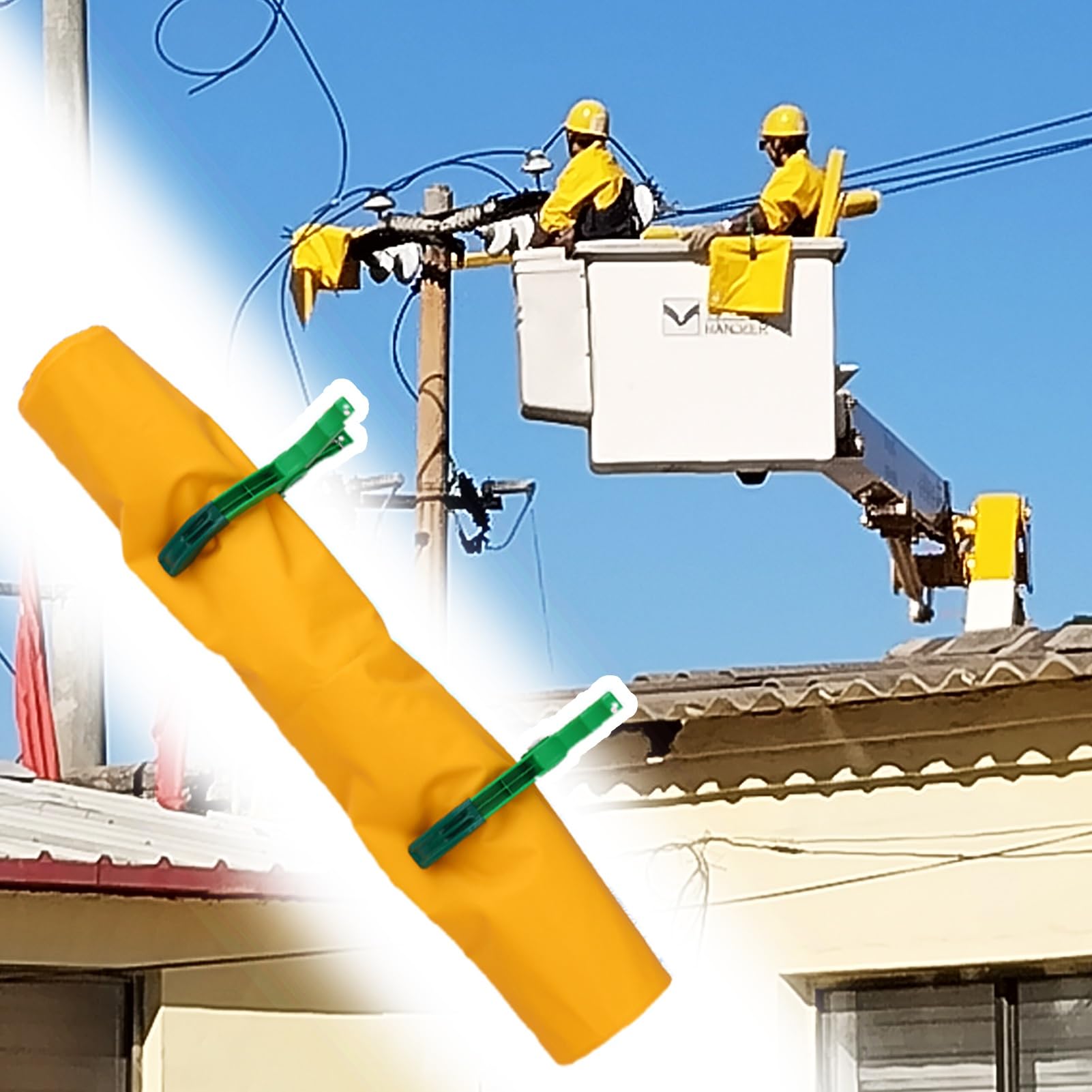 Elektryczny koc izolacyjny, 0,4 kV-10 kV, sprzęt bezpieczeństwa z żywicy EVA, do pracy, z 2 zaciskami, 100 cm x 80 cm
