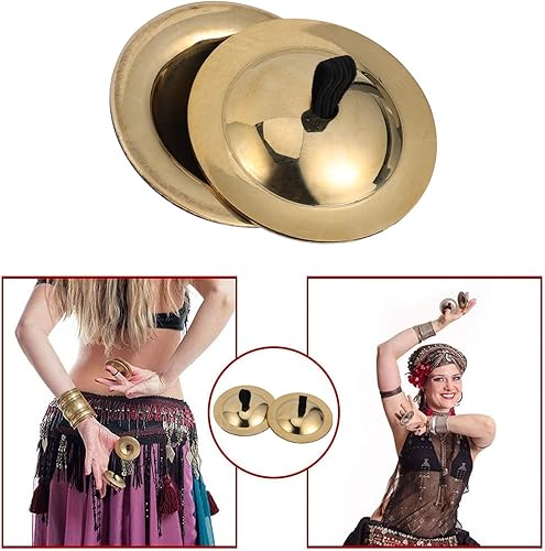 Miniatura 6 de 2 pares de platillos de dedo de cobre danza del vientre Zills mini campanas de mano instrumentos musicales para bailarina fiesta de noche