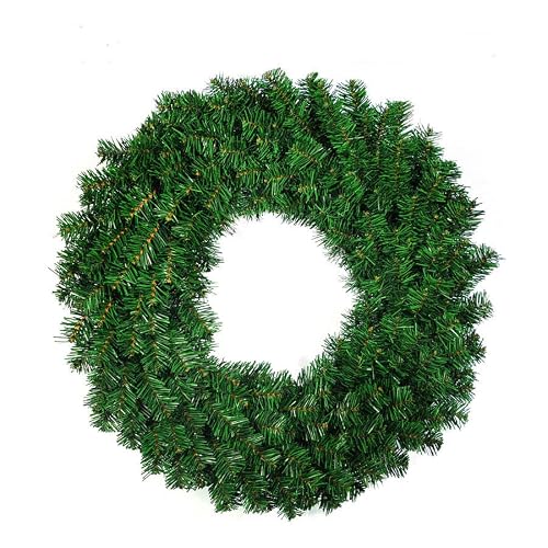 Christmas Wreath, Lush Mixed Pine Artificial Christmas Decorated Wreath/Rattan (20" Plan Wreath) #TOP11