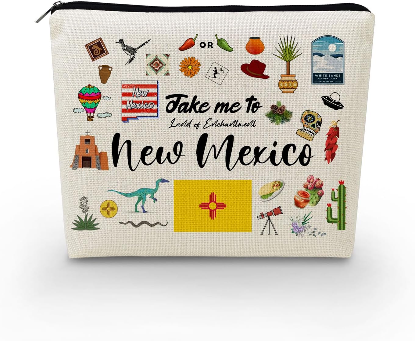 Take Me To New Mexico Print Canvas Cosmetic Bag