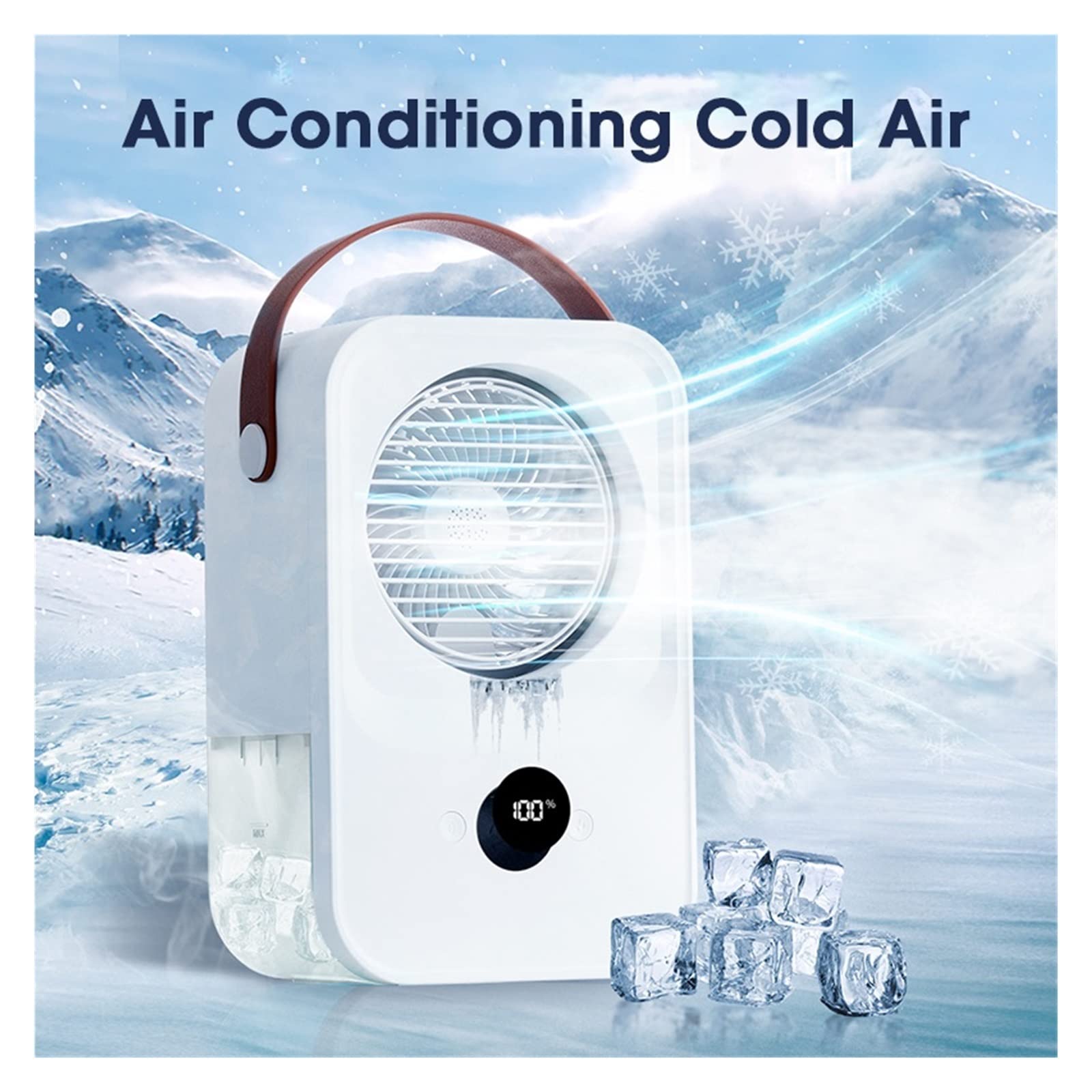 Ventilador portátil con nebulizador, Humidificador recargable con pulverizador de agua, ventilador niebla, 4 velocidades, 2 modos for coche, hogar, Camping, viajes