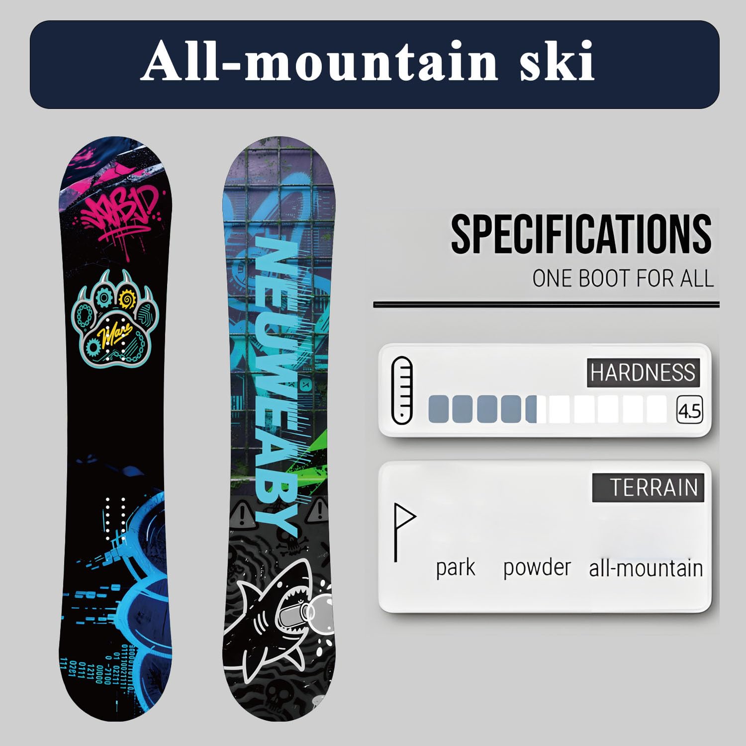 Snowboard All Mountain da donna - Stampa cielo stellato Directional Twin Cam-Out Camber per snowboarder principianti e avanzati