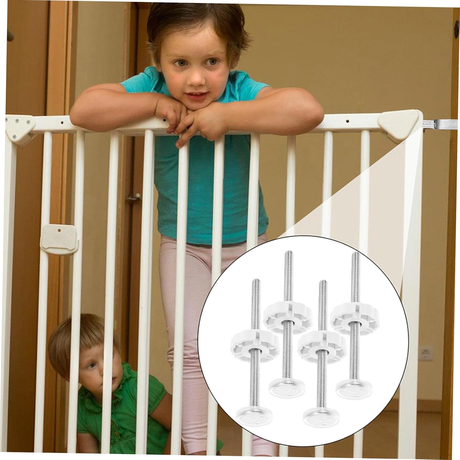 ibasenice 32pcs Gate Replacement Bolts Threaded Spindle Rods for Enhanced Stability and Safety Easy Installation for Pet Gates Suitable for Stairways and Doorways