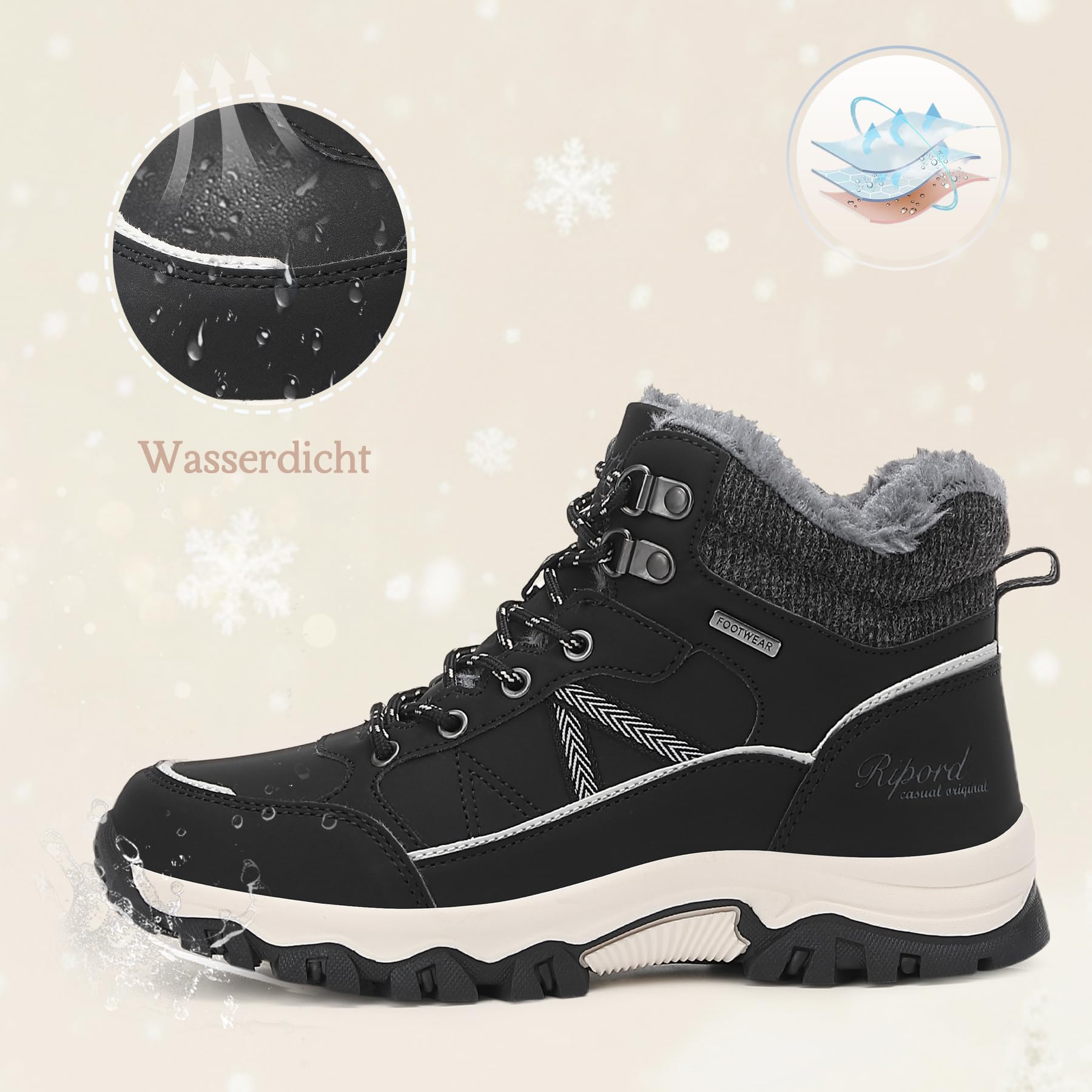 Damen Winterschuhe Winterstiefel Warm Trekking Wanderschuhe Schneestiefel 36-42
