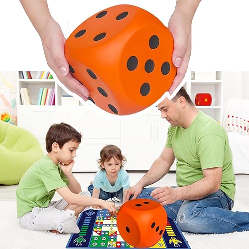 Miniatura 4 de Dados gigantes de espuma Kawaii de 5.9 pulgadas un juguete educativo lleno de diversión para noches de juego y sesiones de aprendizaje (Naranja)