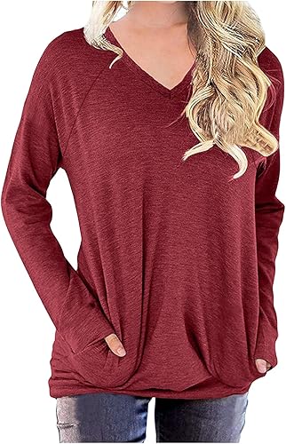 LEHOZIHEQ Camisas con bolsillo para mujer, camisas casuales de manga larga, ligeras, cómodas, lindas, sudaderas a la moda disponible en Yaxa Venezuela