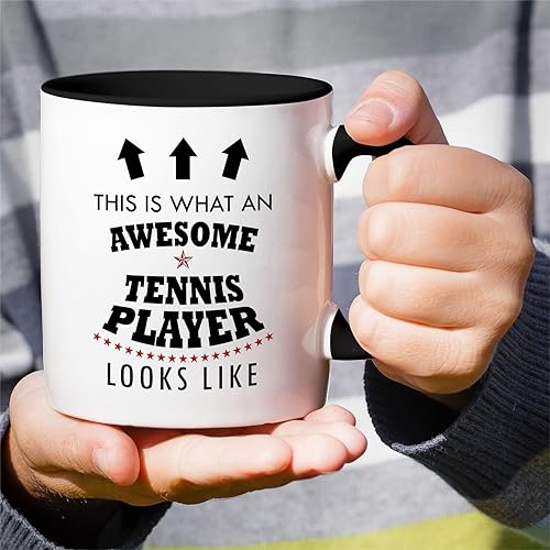 Miniatura 4 de Retreez Taza divertida  This is What An Awesome Tennis Player Looks Like Coach - Tazas de café de cerámica de 11 onzas  Sarcástico, motivacional,