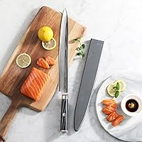 Vista 4 de Cangshan YARI Series 12-inch Sashimi Knife with Sheath, X-7 Damascus Steel, 501301