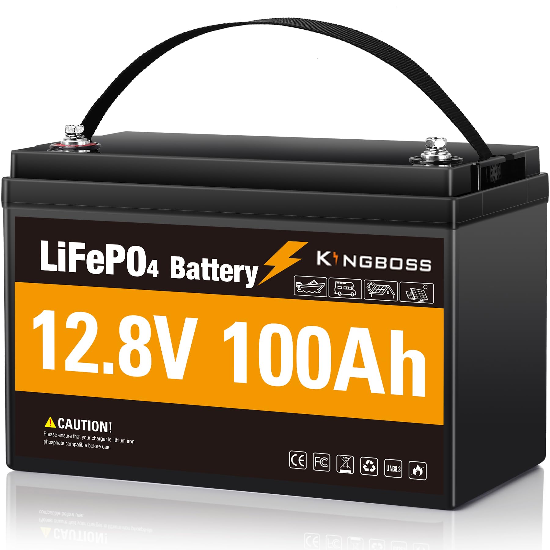 12V 100Ah LiFePO4 Battery, Lithium Iron Phosphate Battery 8000+ Deep Cycles Group 31 Built-in 100A Smart BMS Low-Temp Protection Battery for Solar