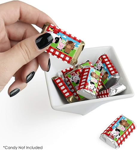 Miniatura 2 de Big Dot of Happiness Animales de granja  Mini pegatinas de barra de caramelo  Barnyard Baby Shower o fiesta de cumpleaños pequeños favores  40