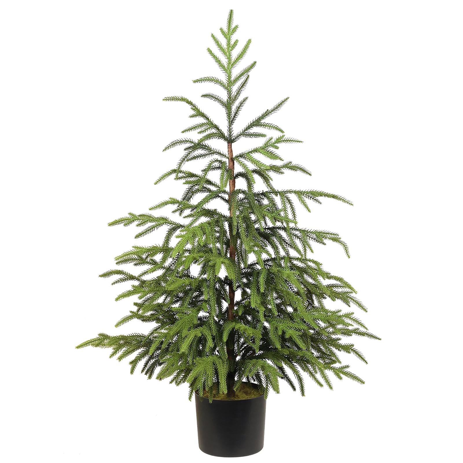 Artificial Norfolk Pine Tree - 36" Faux Christmas Tree Potted Green for Front Porch Christmas Indoor Outdoor Decor