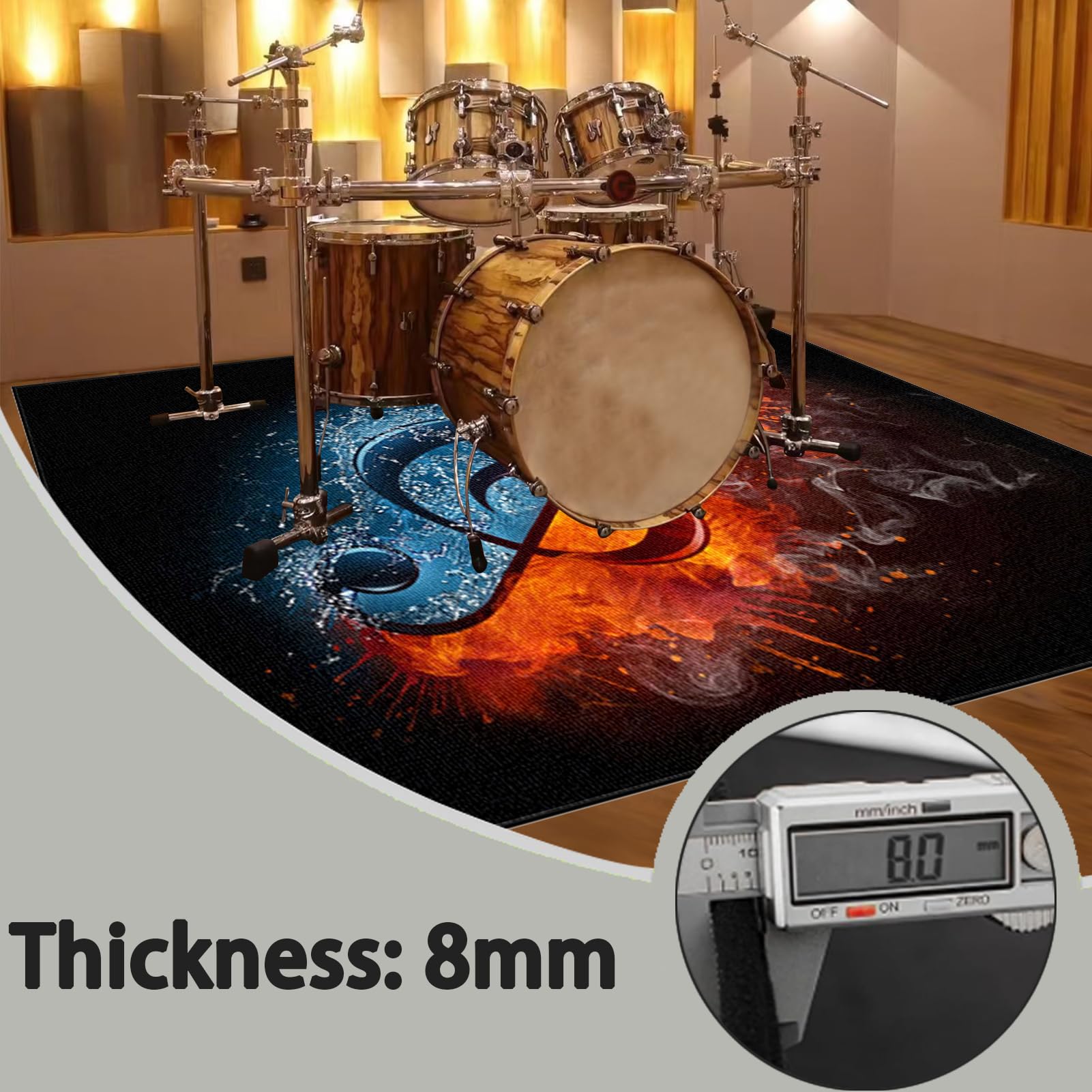 Dywan z baterią Dźwiękoszczelny dywanik do baterii elektronicznych Prostokątne antypoślizgowe dywaniki do bębna basowego basu basowego i innych mat do instrumentów muzycznych Antypoślizgowy koc 120 x