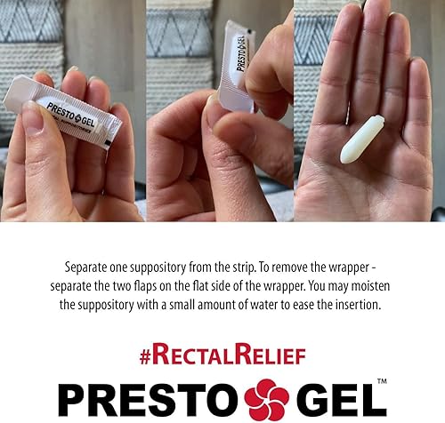 Miniatura 4 de Presto Gel - Supositorios rectales hemorroides naturales - Tratamiento rápido de hemorroides y alivio de picazón hinchazón ardor y molestias -