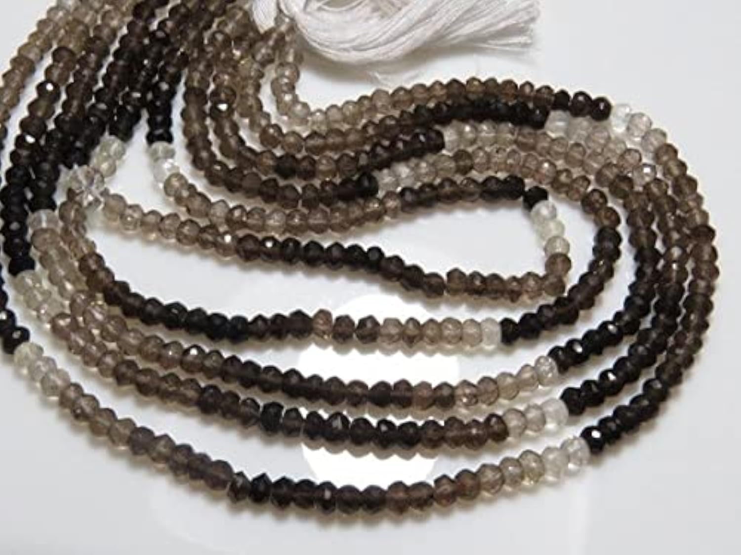 Quartz fumé facetté 4mm pierre naturelle enfilage perles rondelles loisirs créatifs
