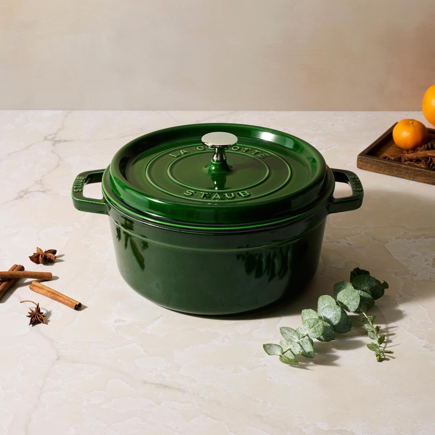 Staub Cast Iron Cocotte Made in France, 4-qt, Basil - Image 2