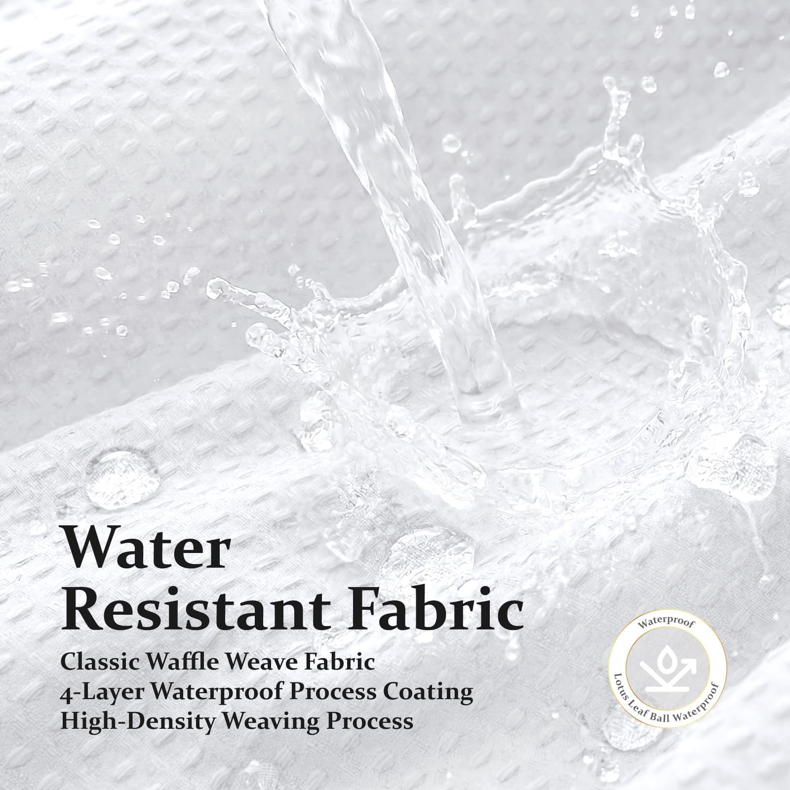 White 72"x72" Waffle Shower Curtain C9488