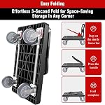 Folding Hand Truck Dolly Cart with Wheels - Platform Truck 1330lbs Capacity, Swivel Casters & Foldable Fence for Moving, Industrial Use (TPR:35.4"x23.6"x36.2")