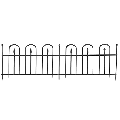 Sunnydaze Strasbourg 6' Set of 2 Steel Decorative Garden Fence