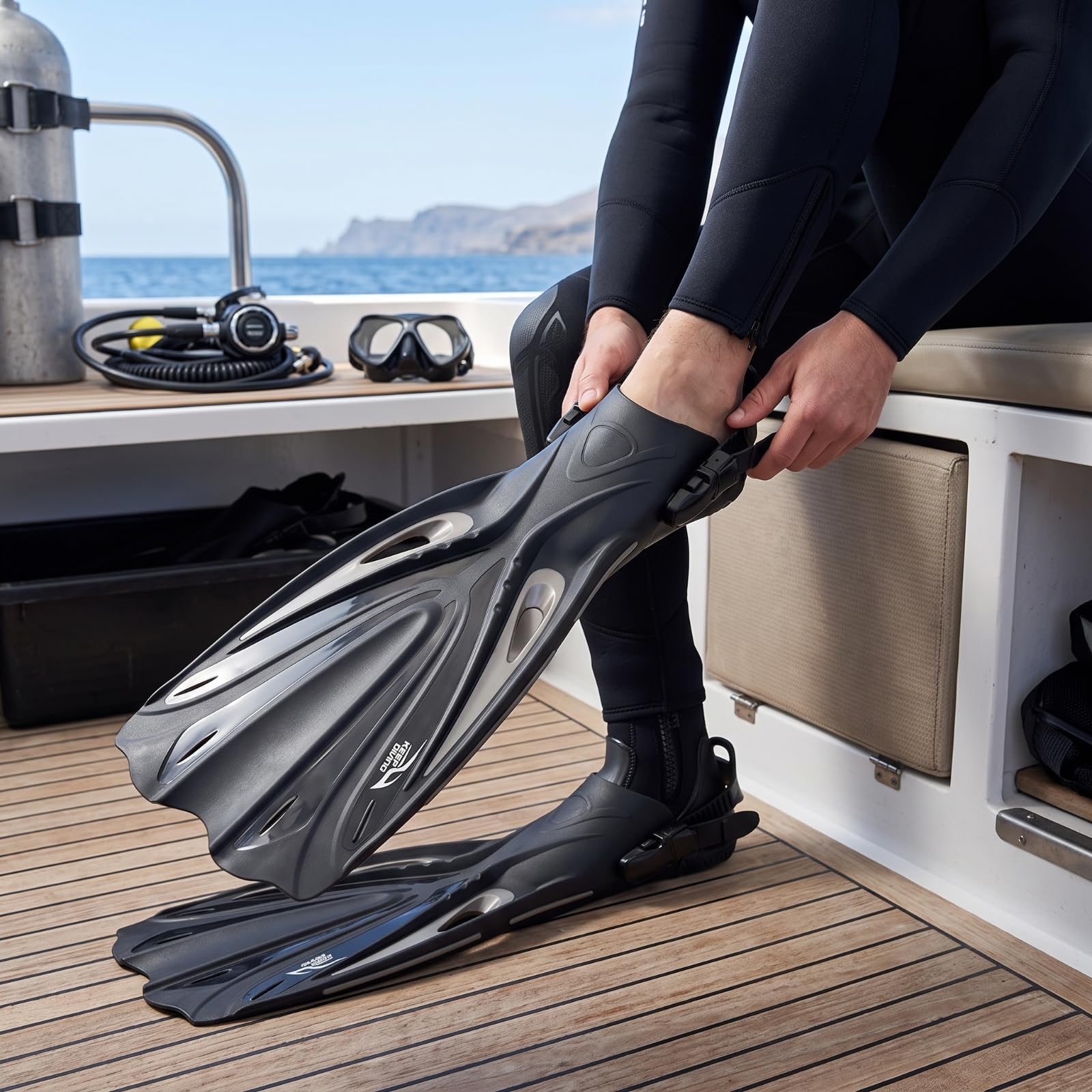 Aletas Buceo con Talón Abierto Aletas Talón Abierto Flexibles para Buceadores, Esnórquel