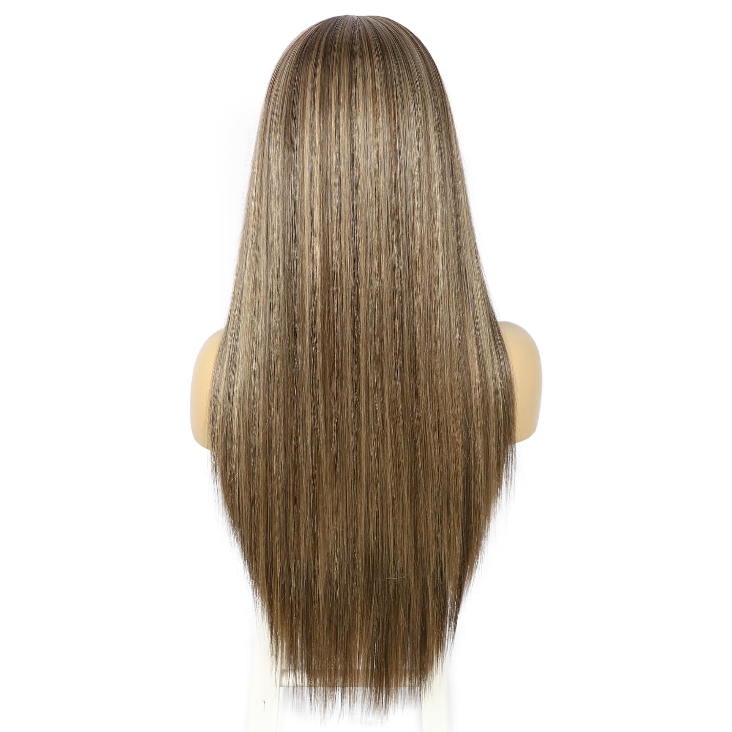 Sapphirewigs Straight Headband Wigs for Women Synthetic Mix Brown Glueless Light Yaki Headband Wig Heat Resistant 26 inch - Image 3