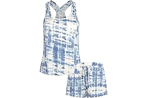 Women's Cross Back Tank and Sleep Shorts Pajama Set