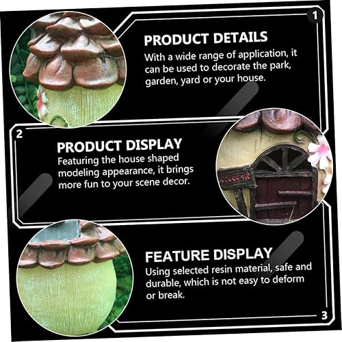 Miniatura 3 de Decoración al aire libre ornamento de la casa de resina micro paisaje ornamento solar jardín casa para patio