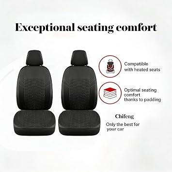 Full Set Universal Polyester Car Seat Covers with Split Bench Seat for Mitsubishi ASX Eclipse Cross L200 Lancer Mirage Outlander Shogun Machine Washable (Noir)