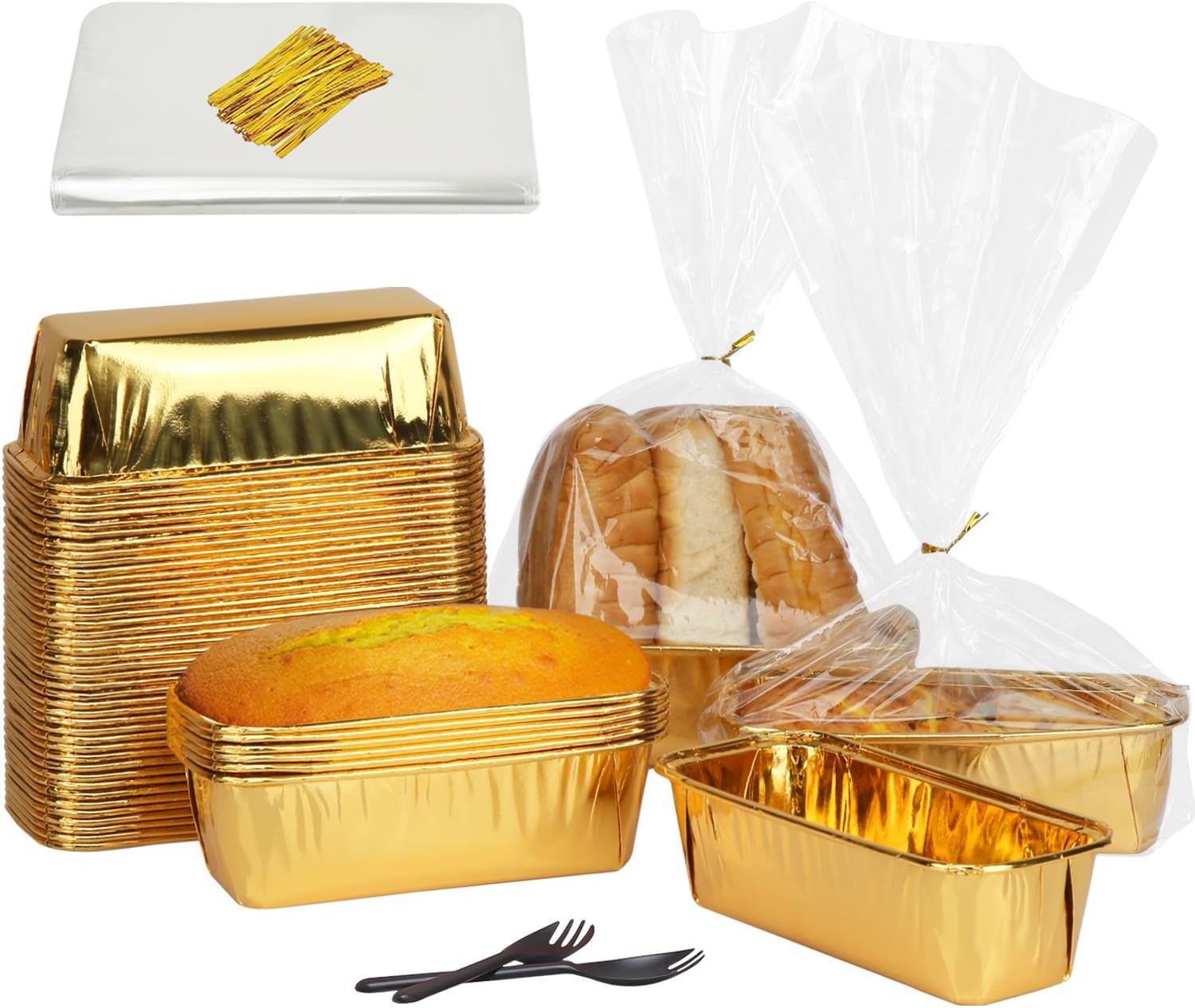 FreeAir 1 LB Disposable Mini Cake Tins 50 Pack, Paper Mini