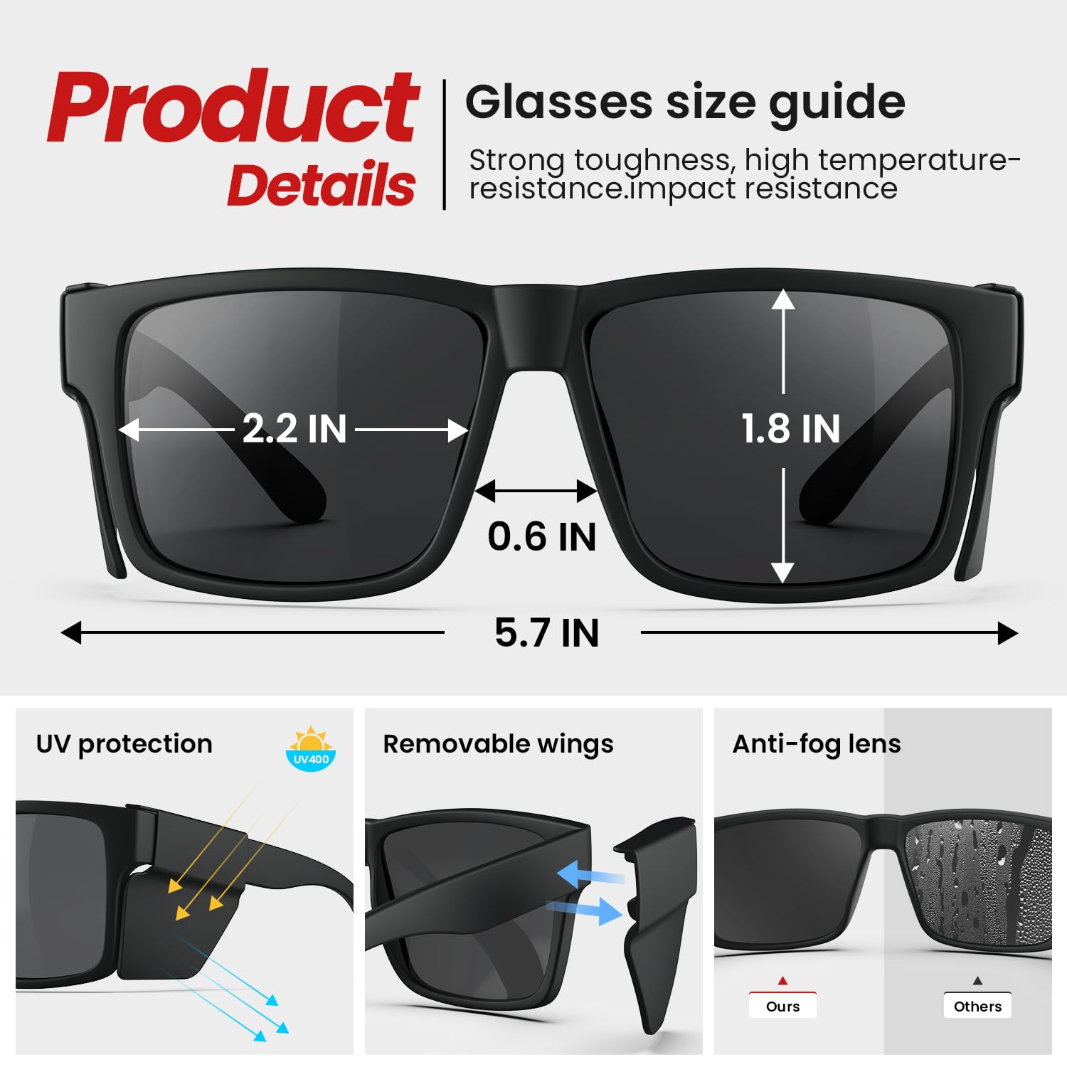 Gafas de seguridad de moda con protectores laterales, antivaho y antiarañazos, protección ANSI z87.1 UV400