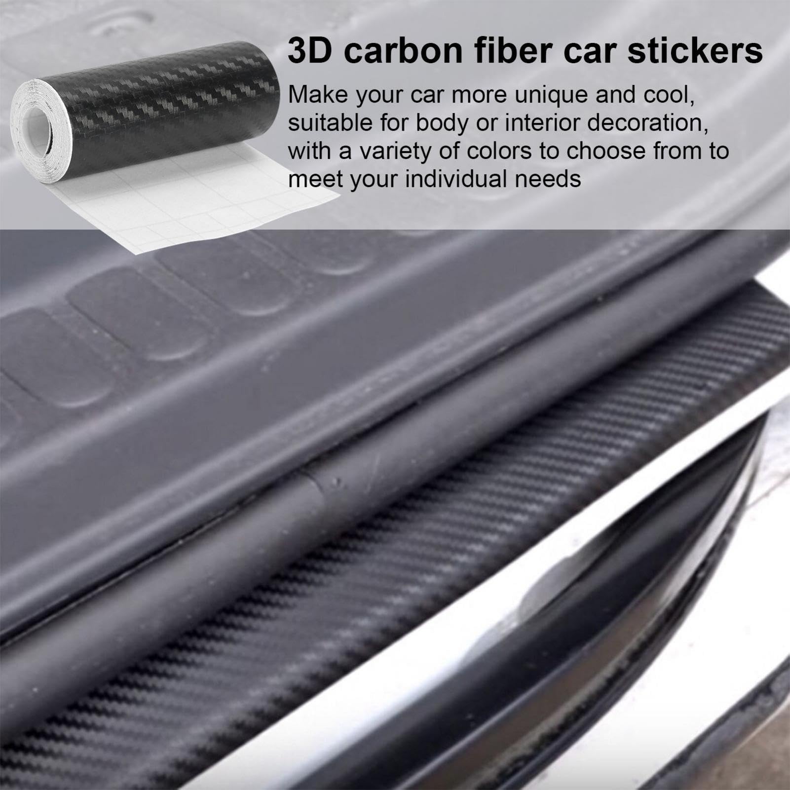 Genérico Pegatinas de Fibra de Carbono para Coche, Pegatinas para Coche Wrap Film Tape, Etiqueta engomada autoadhesiva Impermeable de la Hoja de la Armadura de la Tela Cruzada, Etiqueta engomada