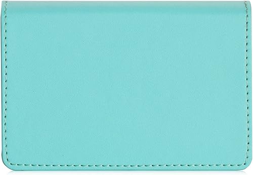 Miniatura 8 de FYY Soporte para tarjetas de visita hecho a mano de cuero de primera calidad tarjetero universal con cierre magnético 30 fotos de tarjetas verde