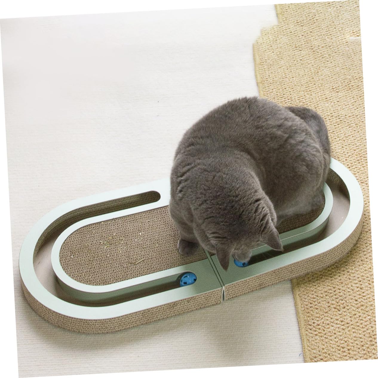 YARNOW Rascador para Gatos de Cartón Ondulado Plegable Bola para Desestresar Hogar