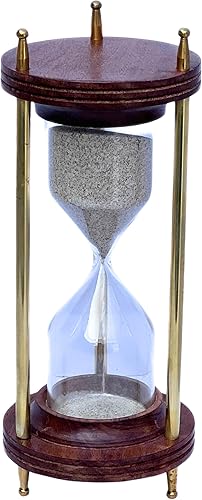 Miniatura 7 de Decoración del hogar de latón de madera náutica, colección de regalos únicos, temporizador de arena