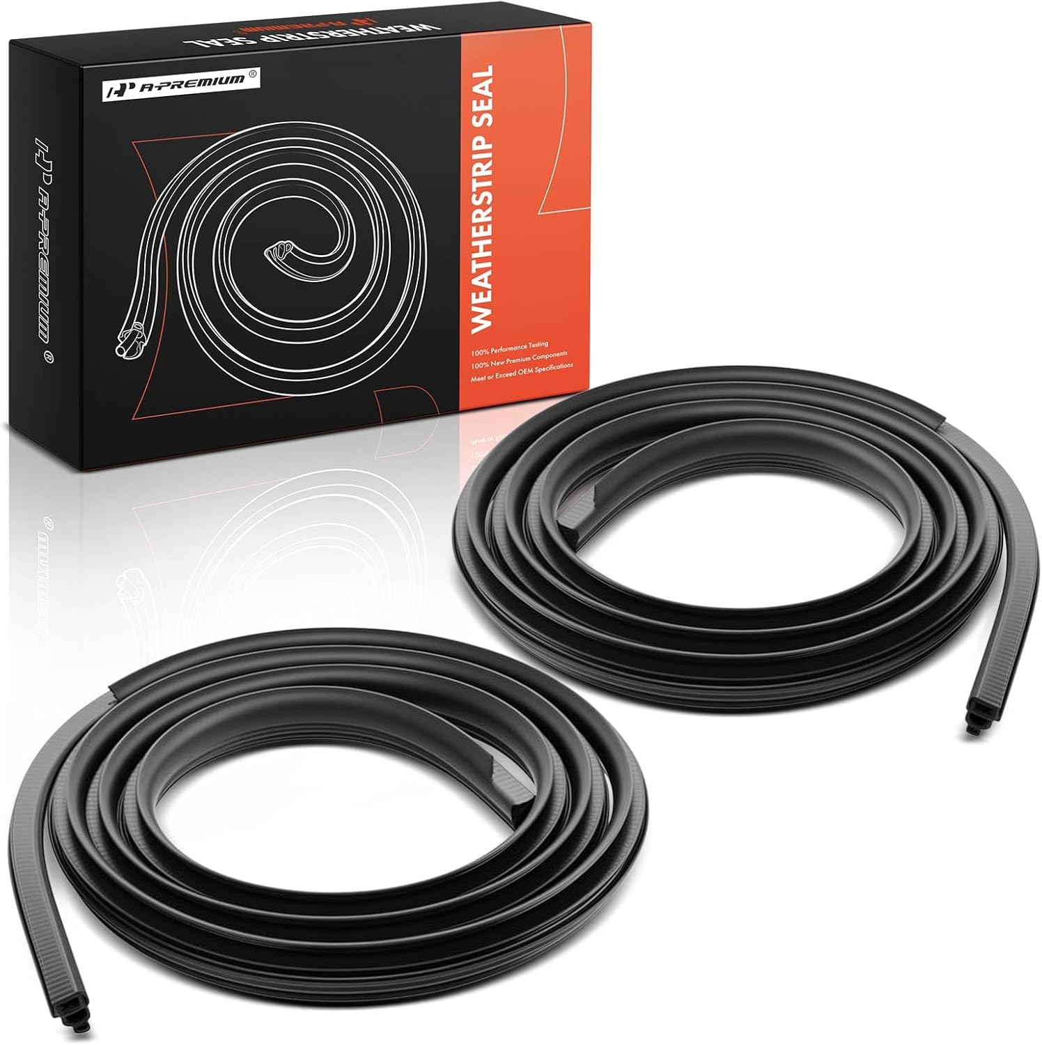 A-Premium 2PCS Front Car Door Weather Stripping Seal Strips Compatible with Ford F-150 F150 2004-2008 & Lincoln Mark LT 2006-2008, Crew Cab Pickup