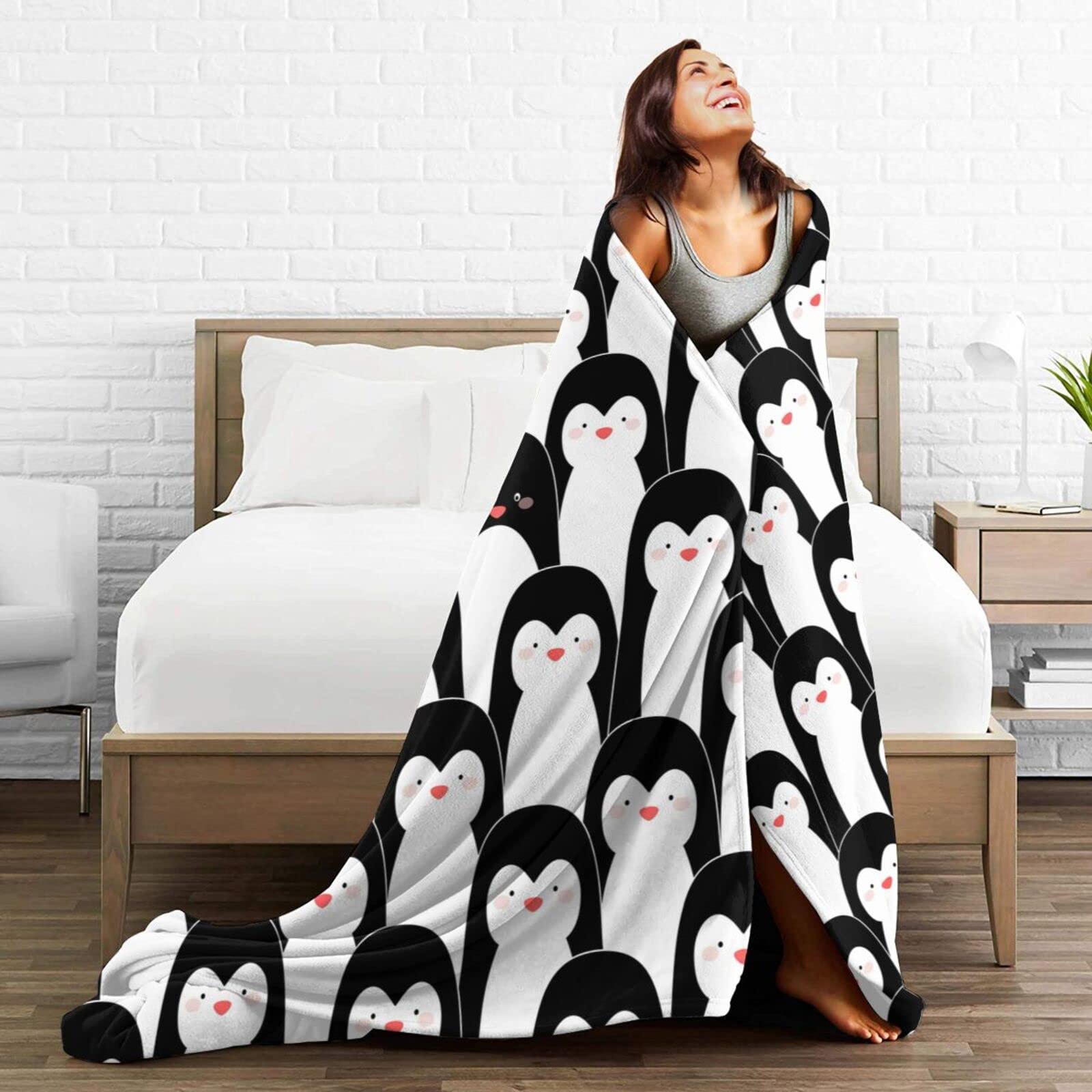 Niedliche Pinguin-Decke Aus Flanell-Fleece – 60x50 Cm, Weich & Leicht, Für Couch, Bett & Büro