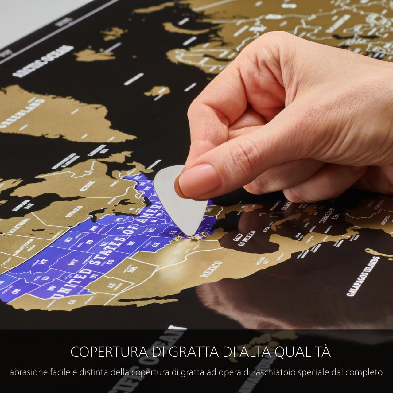 Extra Grande Mappa del Mondo da Grattare - Mappamondo Grattabile - Mappa del Mondo con Kit di Graffiatura - Cartina Viaggi da Grattare - Gratta Mappa - Luoghi Visitati - Scratch off World Map