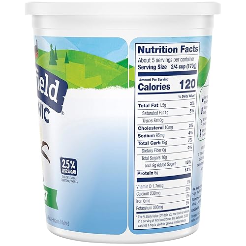 Miniatura 6 de Stonyfield Organic Yogur bajo en grasa, vainilla, 32 onzas  0.21oz de proteína, yogur sin OMG multirración