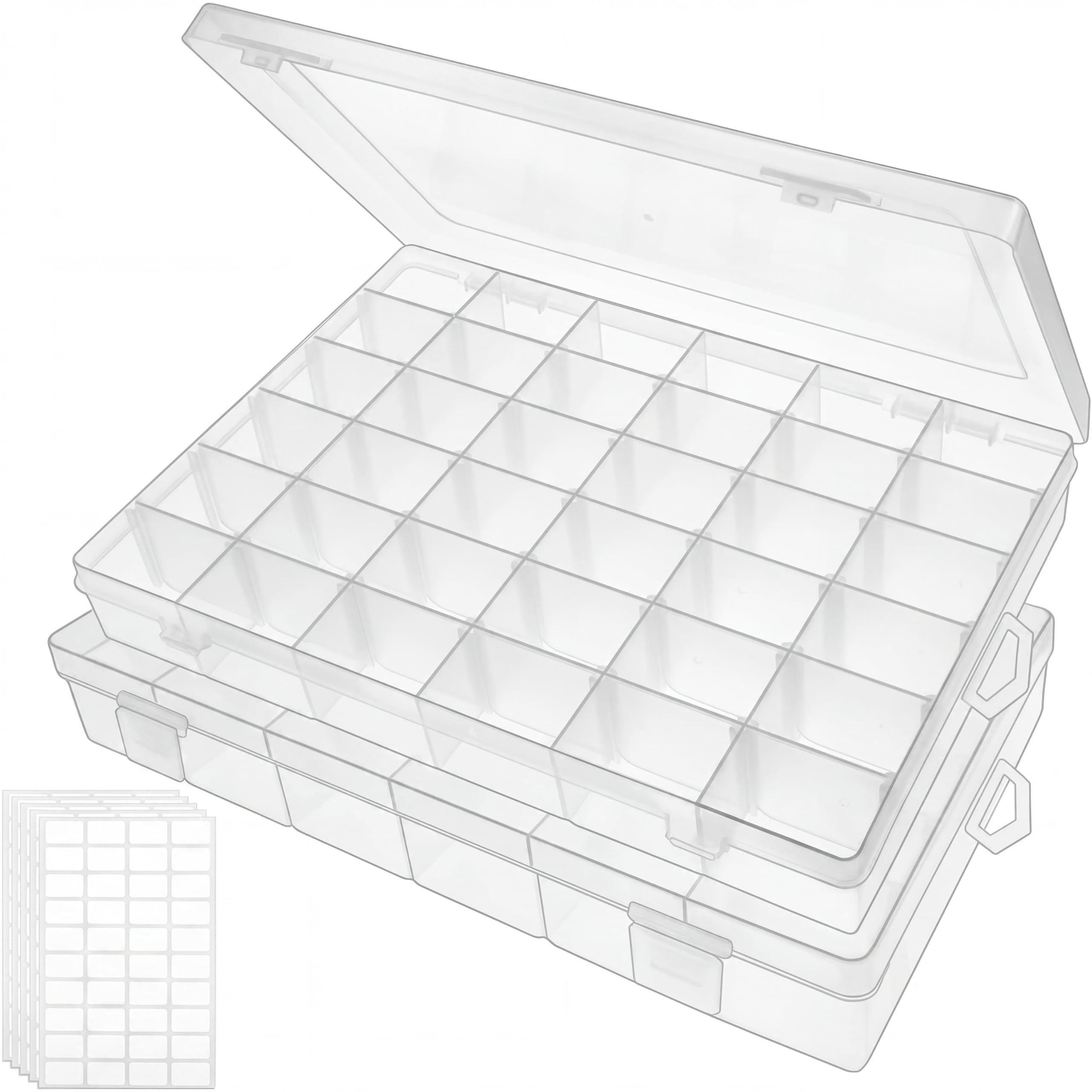Bead Organizer Storage 2 Pack 36 Grid Jewelry Tackle Craft Box Adjustable