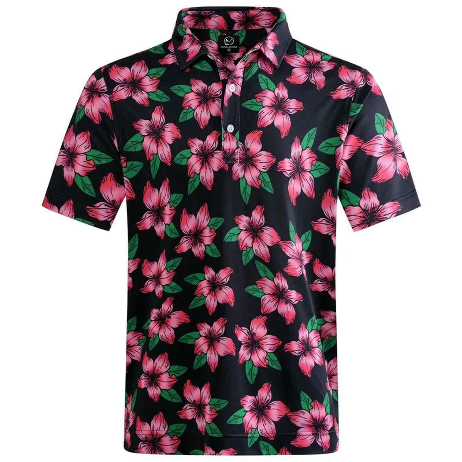 Maglietta Uomo Hawaiian Plants Camicia Uomini Estate 3D Stampa Foglie Fiore Manica Corta Golf Camicie Oversized Street Tops T-Shirt Vestiti-plbecky1031340-m