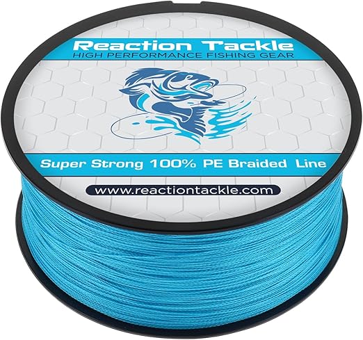 Reaction Tackle Braided Fishing Line - Pro Grade Power Performance for Saltwater or Freshwater Fish - Colored Fishing Line Braid for Extra Visibility
