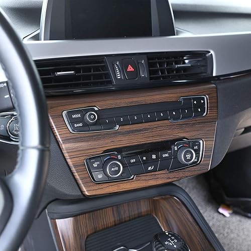 Miniatura 3 de YIWANG Para BMW X1 F48 2016-2020 ABS cromado consola central botón marco accesorios coche para BMW X2 F47 2018-2020 (grano de madera de pino)