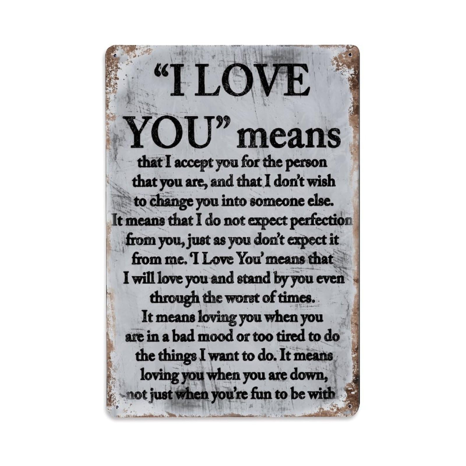 Ldfuieksufg Style Love Confession Quote Vintage Rustic Metal Sign Vintage Aluminium Metal Sign, Retro Wall Decor For Home, Bar, Garage & Farmhouse 30X20cm